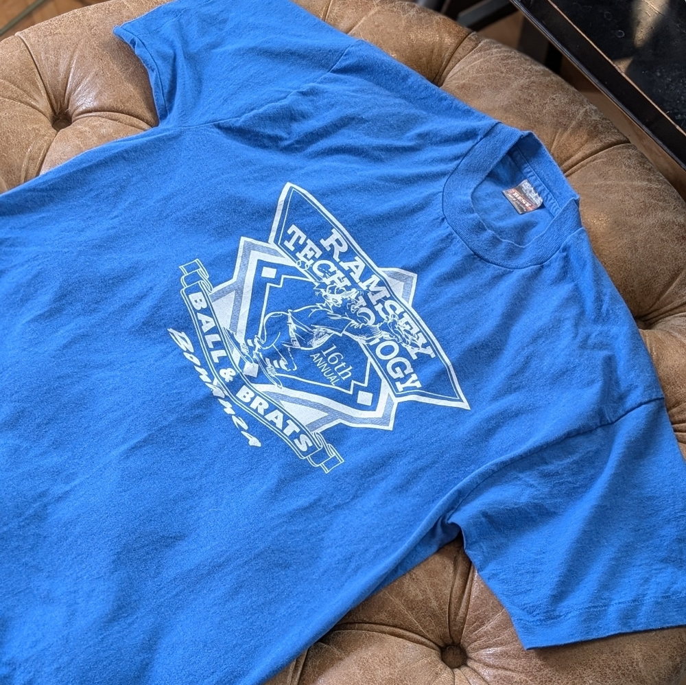 Fruit of the Loom Vintage Single Stitch blue Ramsey Technology Ball & Brats